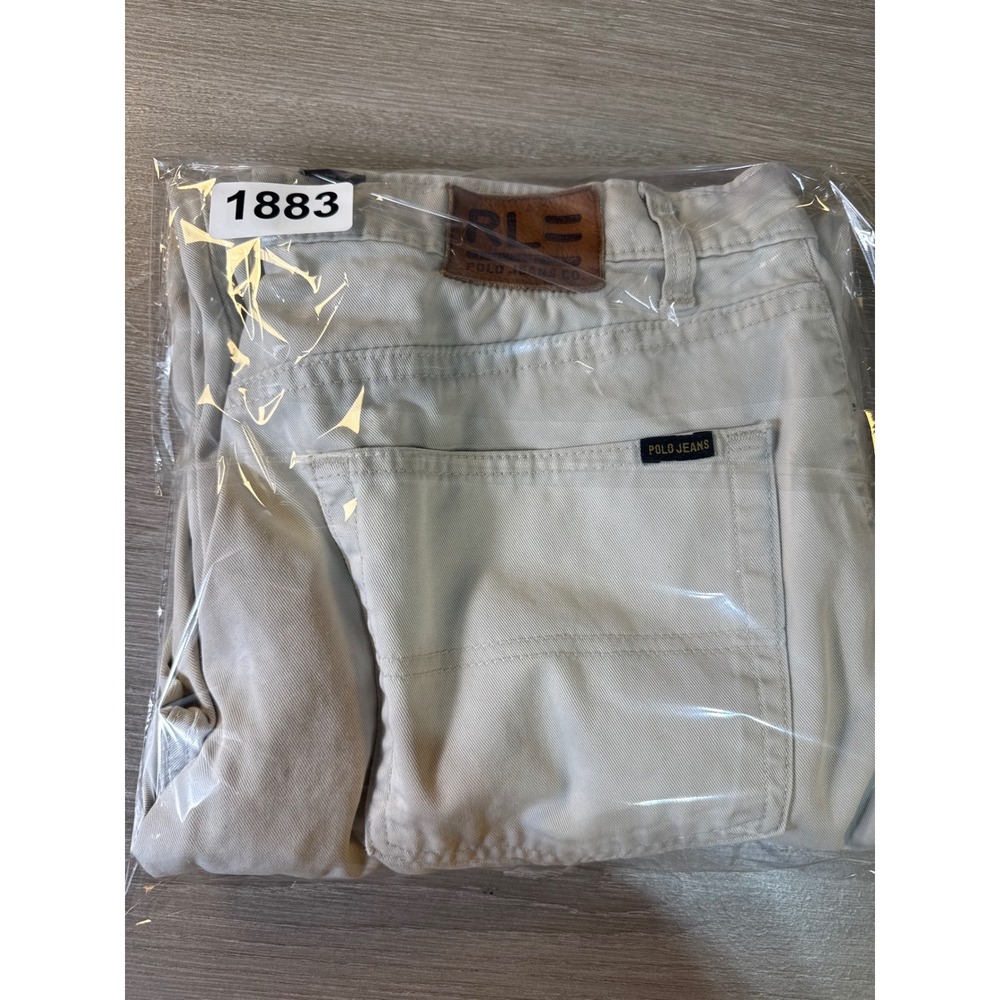 Polo Jeans Co Ralph Lauren Mens 33x33 Off White Straight Leg Cotton Pants - Picture 11 of 14